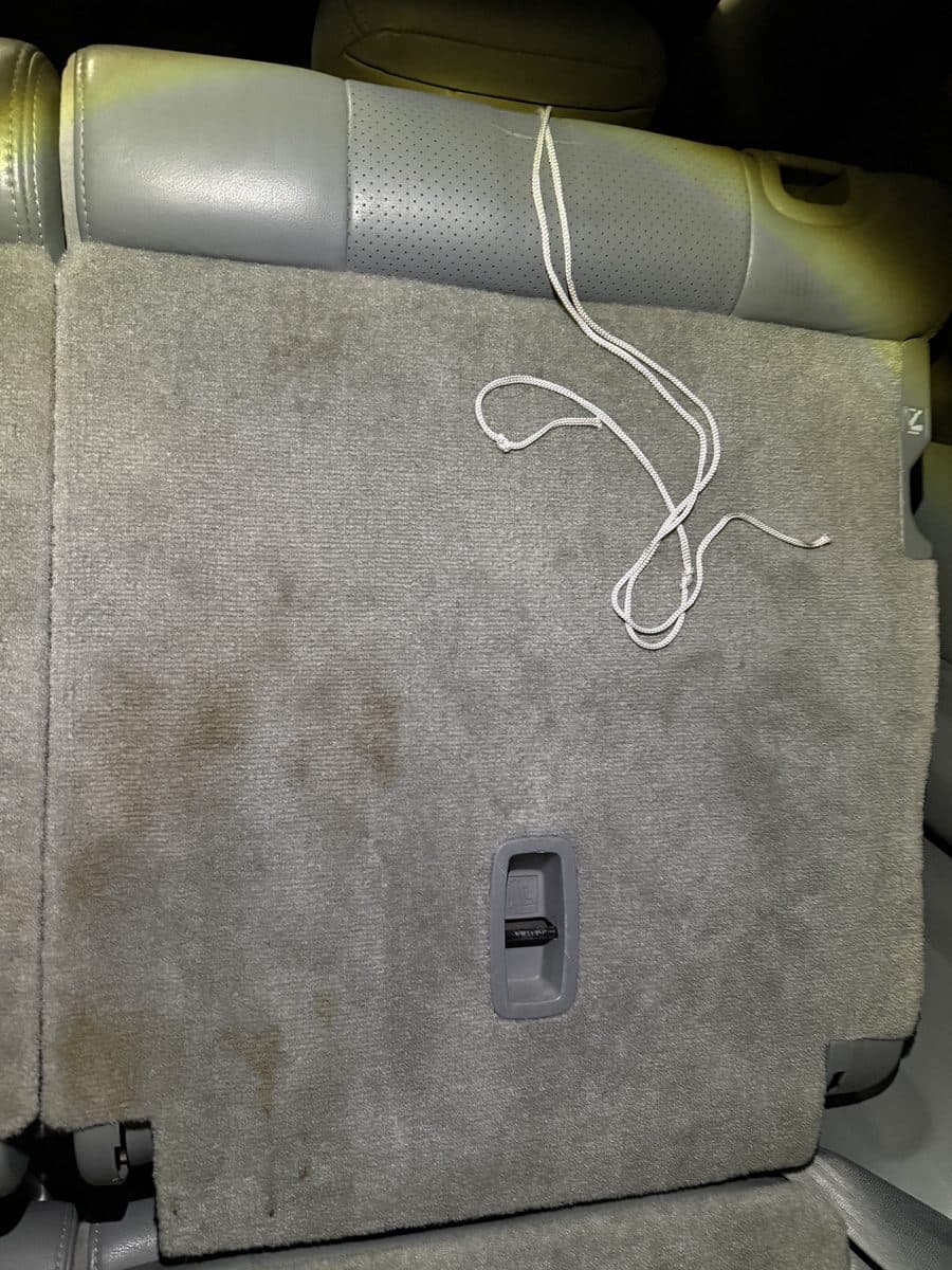 Back of middle seat before detailing