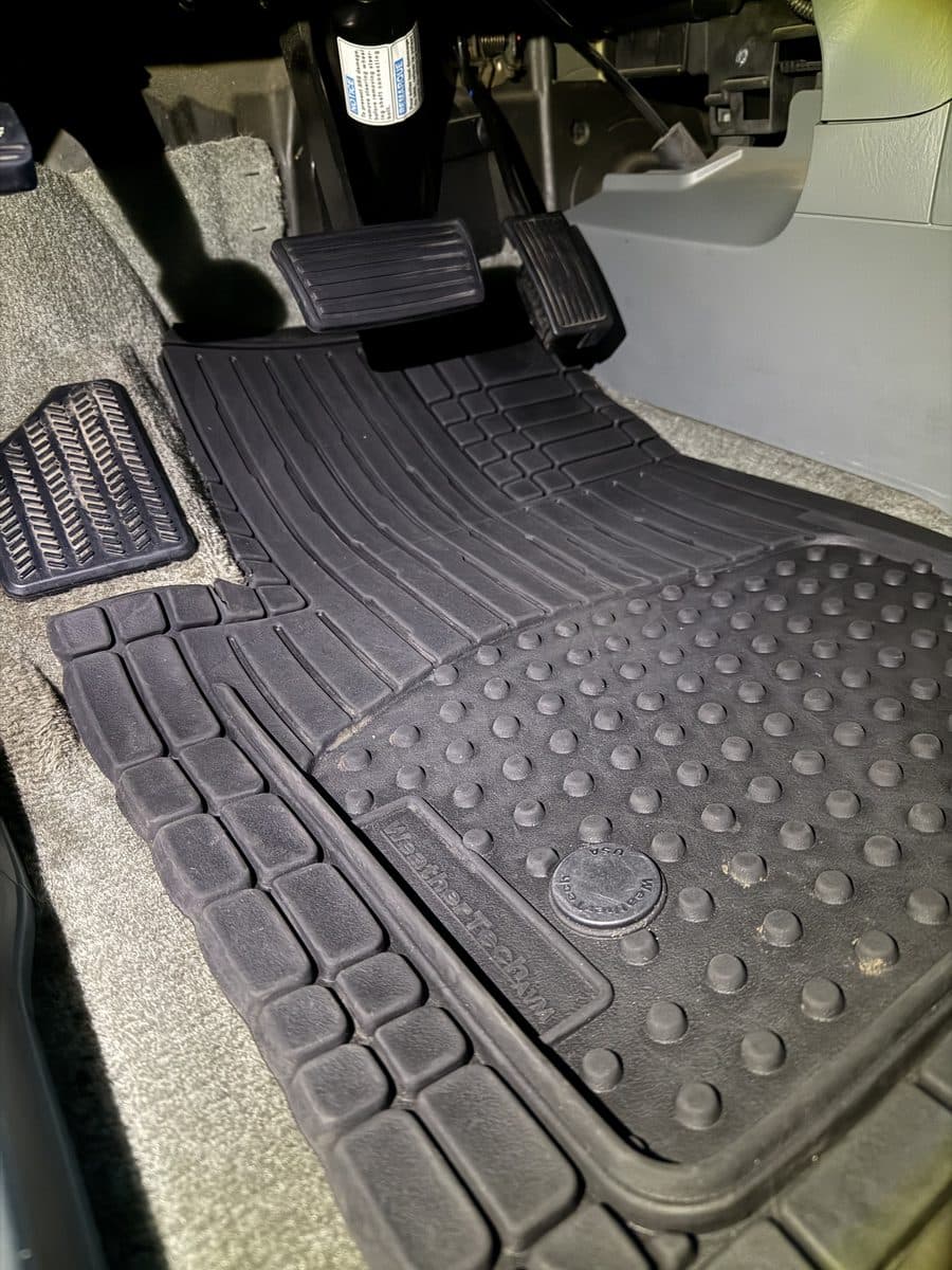 Driver floor mat after detailing