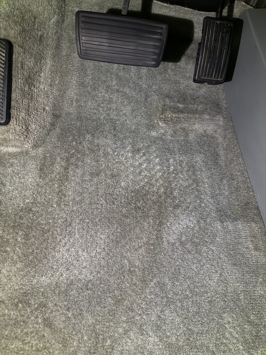 Driver floor after detailing