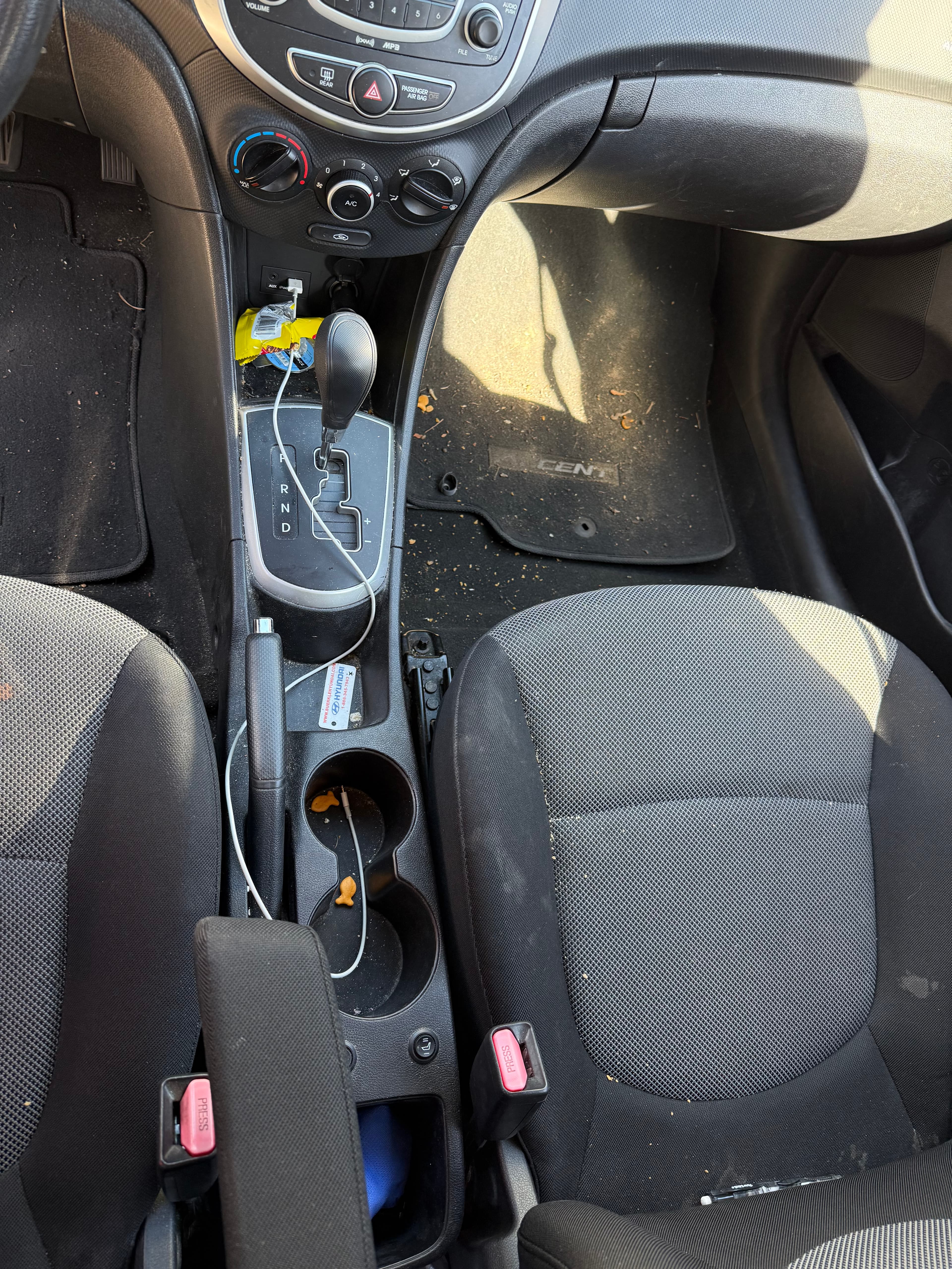 Front middle console before detailing