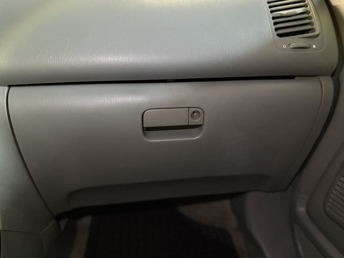 Glove box after detailing